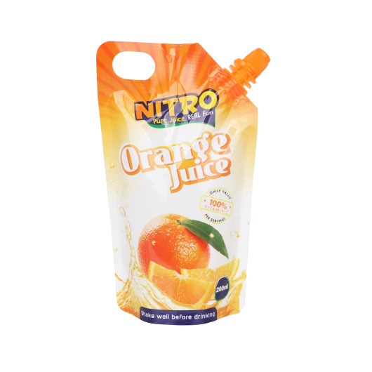 beverage packaging_spout pouch packaging for orange juice