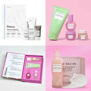 The Ordinary travel packs kit with branded tube and bottle